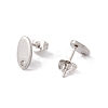 Non-Tarnish 201 Stainless Steel Stud Earring Findings with Hole EJEW-A071-01A-P-2