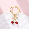 Brass Micro Pave Cubic Zirconia Open Cuff Rings for Women RJEW-U057-18G-01-2