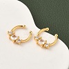Brass Pave Clear Cubic Zirconia Circular/Horseshoe Barbell Nose Rings EJEW-D337-18A-G-2