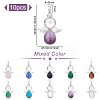 10Pcs 10 Style Natural & Synthetic Gemstone Pendants G-BC0001-14-2