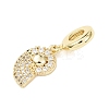 Brass Micro Pave Clear Cubic Zirconia Sea Animal European Dangle Charms LS-KK-B159-04G-03-2