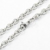 Men's 304 Stainless Steel Cable Chain Necklaces STAS-O037-66-2