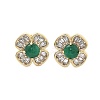 Brass Micro Pave Clear Cubic Zirconia Stud Earrings EJEW-G415-02E-G-1