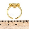 Pink Color Enamel Heart with Eye Open Cuff Ring RJEW-F135-08G-5