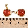 Natural Carnelian(Dyed & Heated) Square Charms KK-P283-46G-3