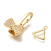 Brass Micro Pave Clear Cubic Zirconia Fold Over Clasps KK-K389-128G-2