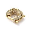 Brass Micro Pave Clear Cubic Zirconia Spring Ring Clasps KK-L228-42G-2