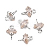 SHEGRACE Brass Pave Cubic Zirconia Horse Eye Connector Charms XGRQ2O948-436B-P-2