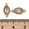 Ion Plating(IP) 304 Stainless Steel Cubic Zirconia Horse Eye Links Connector Charms STAS-K256-21G-05-3