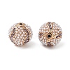 Golden Plated Alloy Rhinestone Beads FIND-E046-13G-02-2