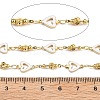 Brass Heart Link Chains KK-D368-03G-D-2