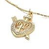 Golden Plated Brass Micro Pave Clear Cubic Zirconia Pendant Necklaces LS-NJEW-L178-01G-04-1