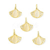 Rack Plating Brass Pave Cubic Zirconia with Cat Eye Pendants KK-G464-14G-4