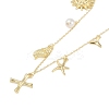 Bohemian Summer Beach Style 18K Gold Plated Shell Shape Initial Pendant Necklaces IL8059-24-1