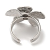 Flower Rack Plating Brass Cuff Rings for Women RJEW-G323-06P-3