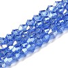 Transparent Electroplate Glass Beads Strands GLAA-F029-3mm-A07-1