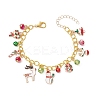 Christmas Alloy Enamel Charm Bracelets for Women BJEW-JB12074-2