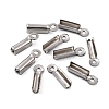 Tarnish Resistant 201 Stainless Steel Fold Over Crimp Cord Ends X-STAS-R055-07-2