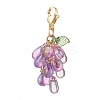 Teardrop Glass & Acrylic Pendant Decoration HJEW-TA00270-4