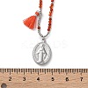 304 Stainless Steel Oval Virgin Mary Pendant Necklaces NJEW-A045-24P-6