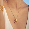 1pc Brass Chain with Alloy Letter Pendants Necklaces NJEW-LP0001-41I-G-4