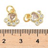 Brass Pave Cubic Zirconia Paw Print Charms KK-I355-17G-06-3