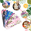  10Pcs 10 Colors Silk Cloth Collapsible Floral Print Chinese Fan Storage Bag ABAG-NB0001-98-6