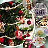80Pcs 4 Styles Snowman Theme Printed Wood European Beads WOOD-PH0003-04B-6