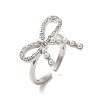 Brass Micro Pave Cubic Zirconia Open Cuff Rings for Women RJEW-M169-01P-3