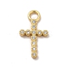 Rack Plating Brass Micro Pave Cubic Zirconia Pendants KK-P230-25G-01-1