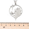 201 Stainless Steel Hollow Star with Prayer Pendant Necklaces for Ramadan & Eid Mubarak NJEW-D318-04P-5