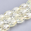 Electroplated Glass Beads Strands X-EGLA-T015-02B-07-1