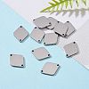 Tarnish Resistant Smooth Surface Stainless Steel Rhombus Stamping Blank Tag Links connectors LS-STAS-R064-72-6