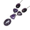 Natural Amethyst Necklaces NJEW-C049-01A-P-2
