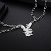 Fashionable Hip-hop 304 Stainless Steel Thorn Rabbit Pendant Necklaces for Women's Daily Wear QJ4694-5