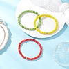 3Pcs Christmas Faceted Imitation Jade & Opaque Glass Rondelle Beaded Stretch Bracelets for Women BJEW-JB12563-06-2