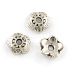 5-Petal Tibetan Style Alloy Bead Caps X-TIBEP-R304-118AS-LF-1