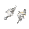 Brass Micro Pave Cubic Zirconia with Resin Pendants KK-Z103-05P-01-2