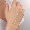 Brass Micro Pave Clear Cubic Zirconia Link Ring Bracelets XX9508-1