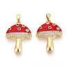 Brass Micro Pave Cubic Zirconia Pendants KK-N257-54G-1