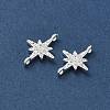 Brass Micro Pave Clear Cubic Zirconia Connector Charms KK-P355-28S-2