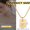 1Pc Stainless Steel Letter Rectangle Pendant Necklaces NJEW-LP0001-34F-G-2