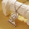 Vintage Stainless Steel Ice Skating Pendant Necklace for Women's Daily Wear XK4526-2-1