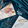 32Pcs 4 Colors Iron Brooch Findings IFIN-SC0001-81-3