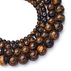 4 Strands 4 Style Natural Grade AB Tiger Eye Round Beads Strands G-TA0001-27-9
