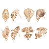 8Pcs 4 Styles Brass with Clear Cubic Zirconia Stud Earring Findings KK-TA0002-61-3