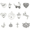 120Pcs 12 Styles Mother's Day Tibetan Style Alloy Pendants FIND-WR0011-46-1