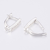 Brass Micro Pave Cubic Zirconia Hoop Earring Findings with Latch Back Closure ZIRC-K075-34P-3