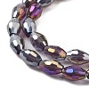 Transparent Electroplate Glass Beads Strands EGLA-A037-T6x8mm-B14-3