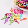 Opaque AB Color Acrylic Skeleton Key Pendants SACR-R697-M24-1